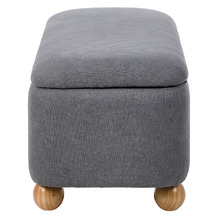 Ruan Linen-Look Storage Ottoman Bench